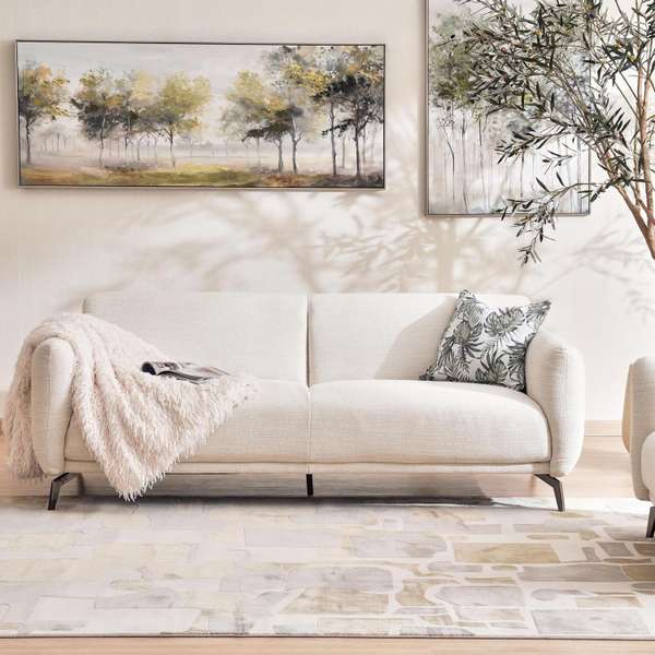 BETTLE 3 SEATER SOFA CREAM